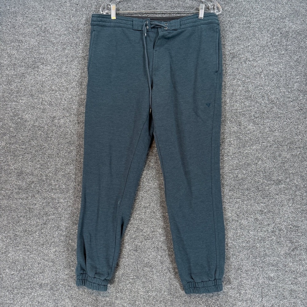 Vissla Joggers Mens Medium Blue Fleece Recycled Cotton Sweatpants Sofa Surfer